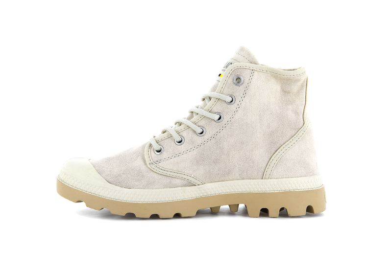 Beige Palladium Pampa Hi Wax Kids' Boots | USA  6032194-SO