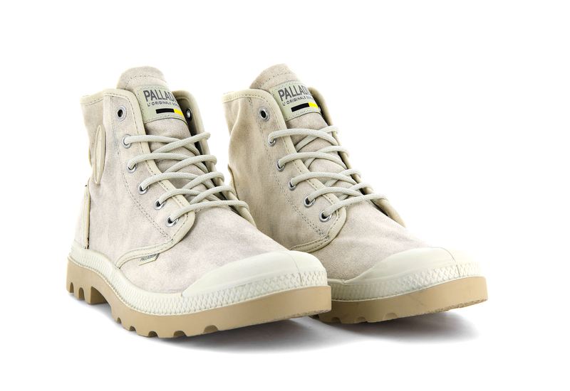 Beige Palladium Pampa Hi Wax Kids' Boots | USA  6032194-SO