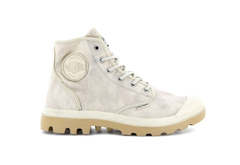 Beige Palladium Pampa Hi Wax Kids\' Boots | USA  6032194-SO