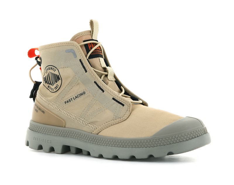 Beige Palladium Pampa Travel Lite Kids' Boots | USA  6095327-QX