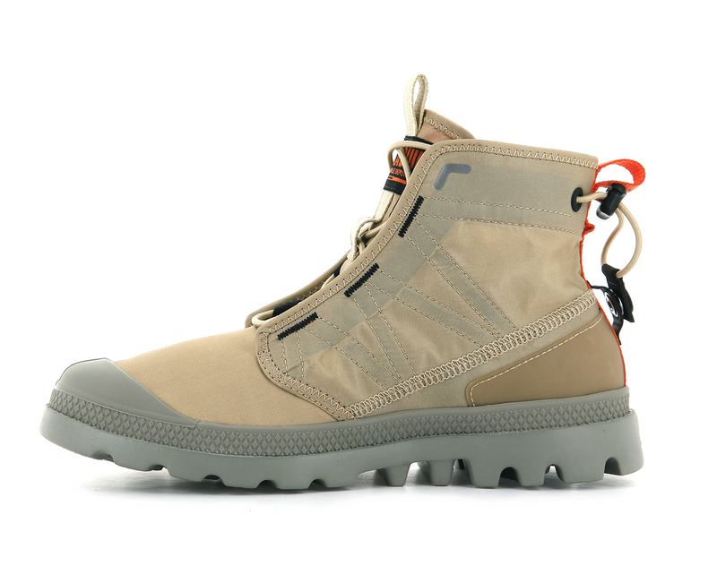 Beige Palladium Pampa Travel Lite Men's Boots | USA  1809432-SQ