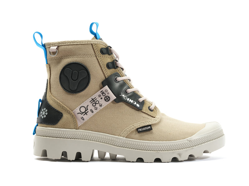 Beige Palladium Pampa Witch Queen X Destiny Men\'s Boots | USA  1583267-MN