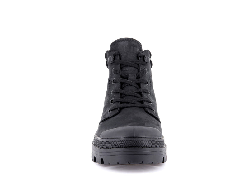 Black Palladium Pallabase Lo Cuff Women's High Tops | USA  7951306-ZM