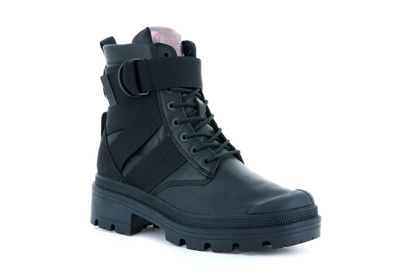 Black Palladium Pallabase Tact Str L Women's Boots | USA  9067328-SI