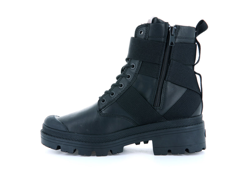 Black Palladium Pallabase Tact Str L Women's Boots | USA  9067328-SI