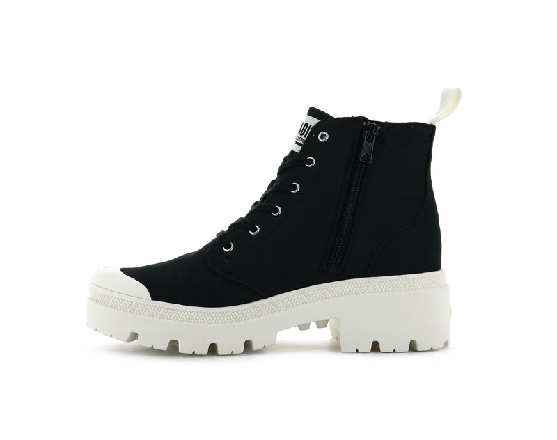 Black Palladium Pallabase Twill Women's Boots | USA  4891372-ZA