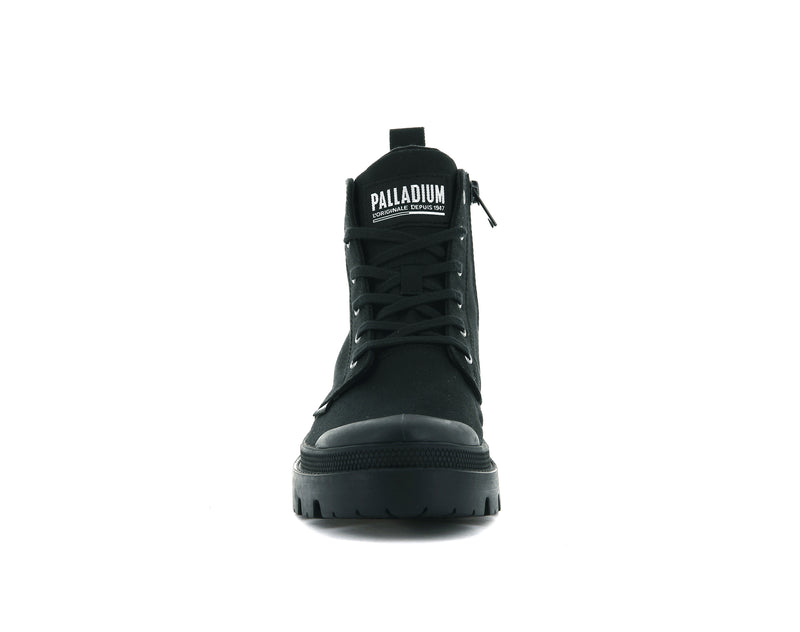 Black Palladium Pallabase Twill Women's High Tops | USA  7250869-VC