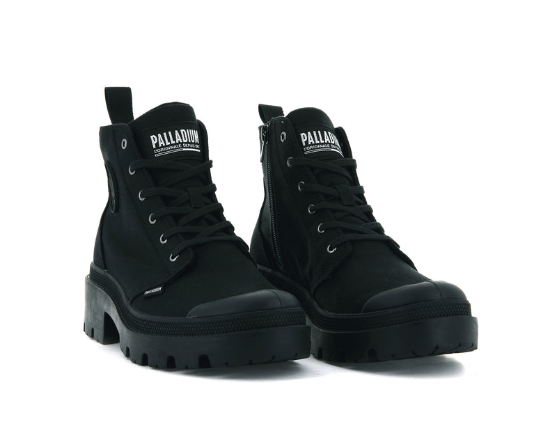 Black Palladium Pallabase Twill Women's High Tops | USA  7250869-VC