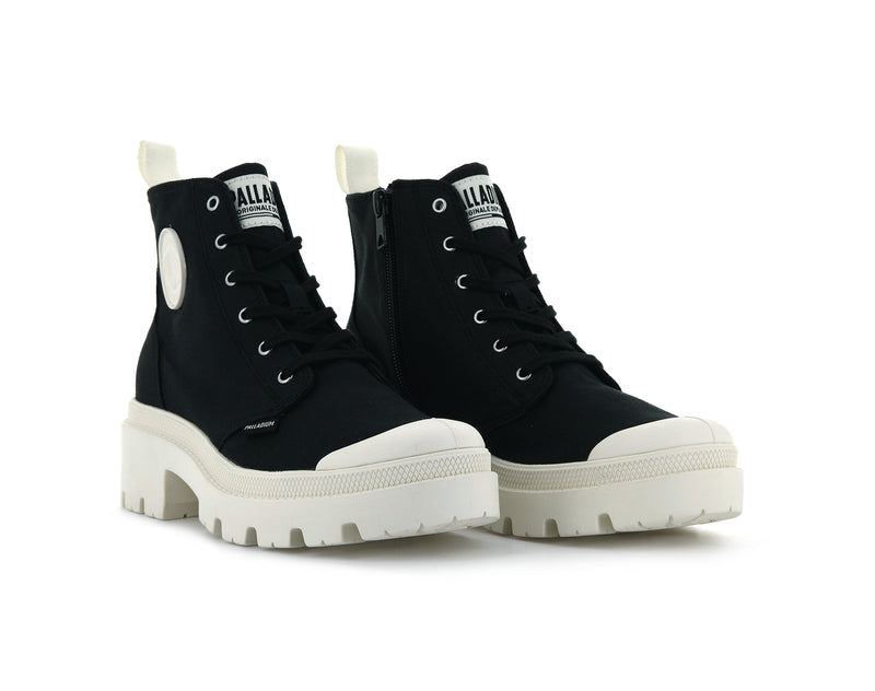 Black Palladium Pallabase Twill Women's High Tops | USA  7320684-NI