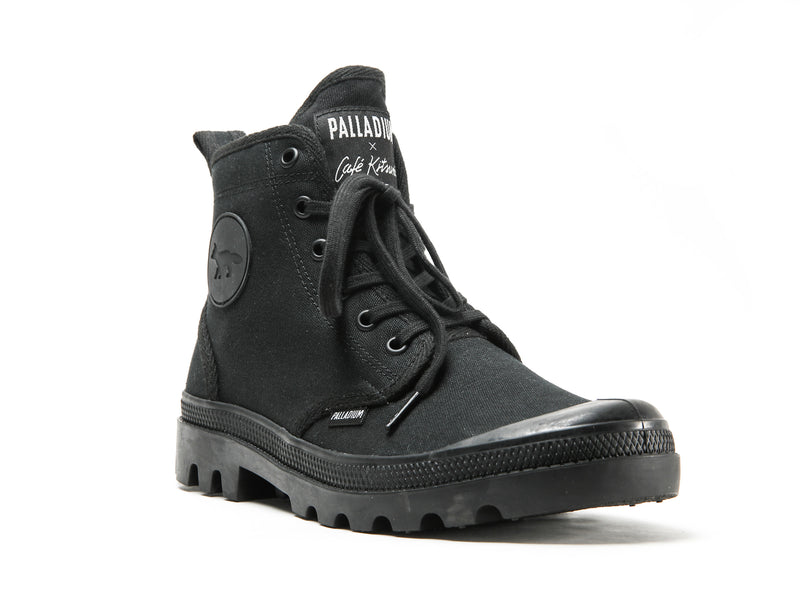 Black Palladium Pallabrousse X Kitsune Kids' High Tops | USA  7342960-TE