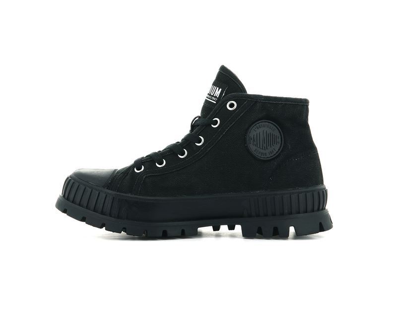 Black Palladium Pallashock Mid Og Kids' High Tops | USA  7356192-WO