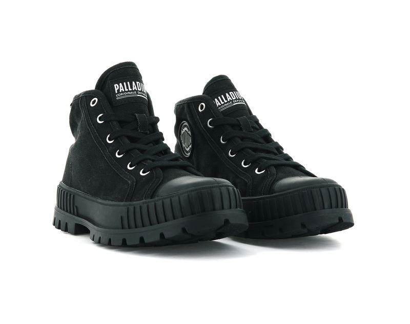 Black Palladium Pallashock Mid Og Kids' High Tops | USA  7356192-WO