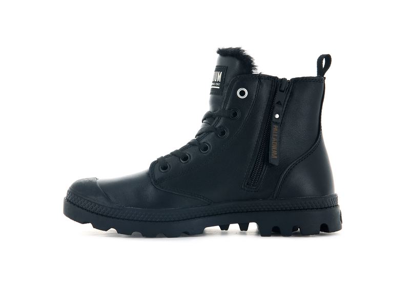 Black Palladium Pampa Hi Zip Leather S Women's Boots | USA  1234705-XZ