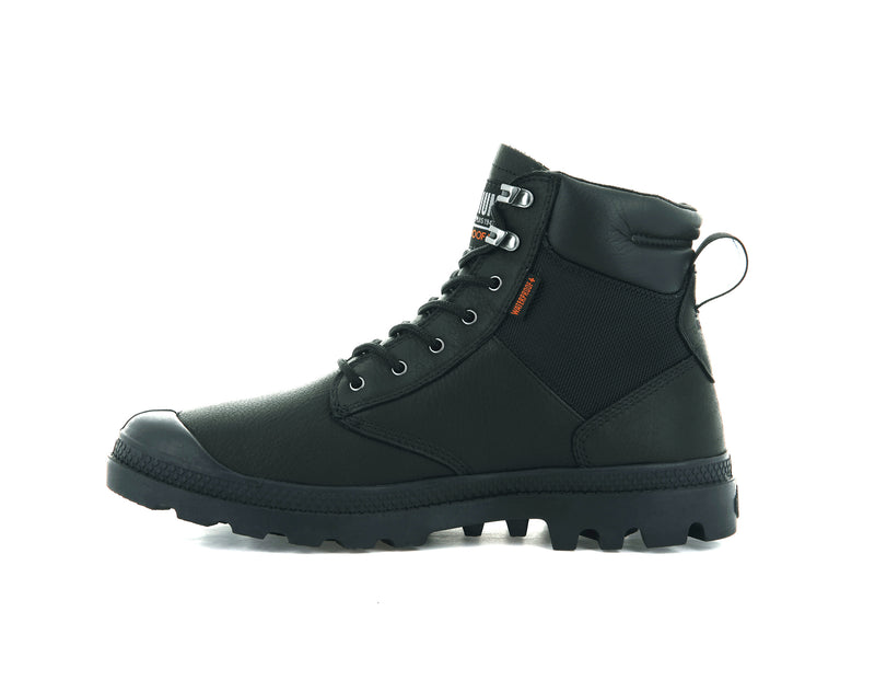 Black Palladium Pampa Shield Wp+ Lth Kids' Boots | USA  1567948-JO