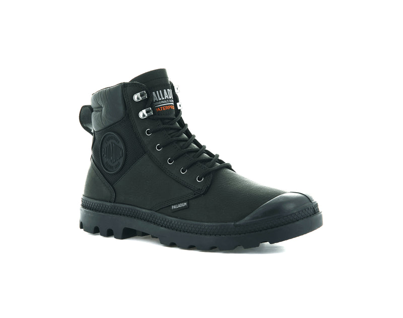 Black Palladium Pampa Shield Wp+ Lth Women's High Tops | USA  0719436-UV