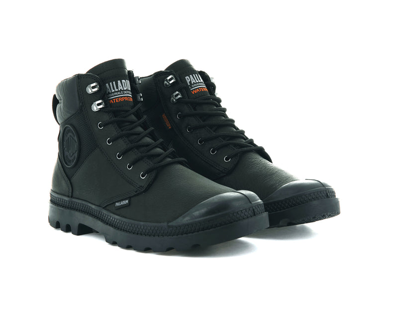 Black Palladium Pampa Shield Wp+ Lth Women's High Tops | USA  0719436-UV