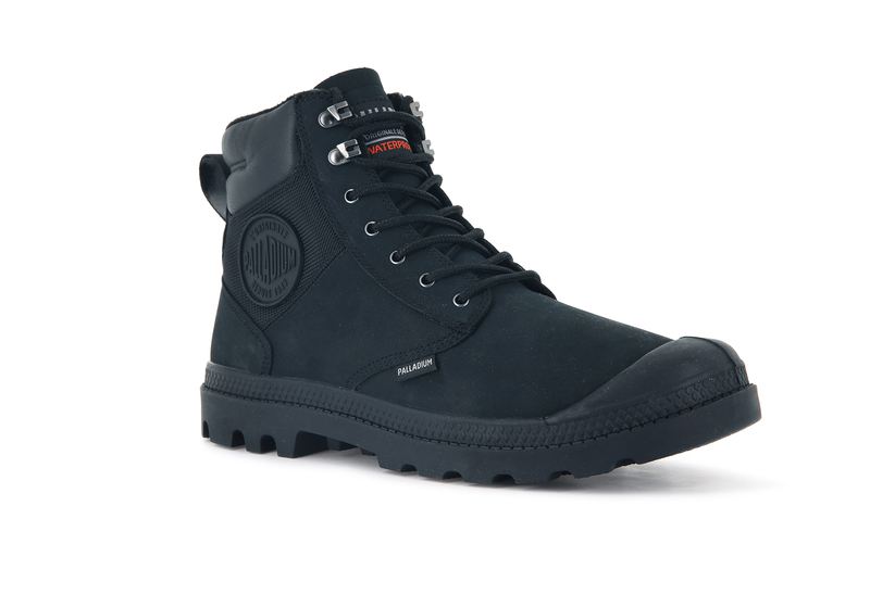 Black Palladium Pampa Shield Wp+ Lux Men's High Tops | USA  3650487-RH