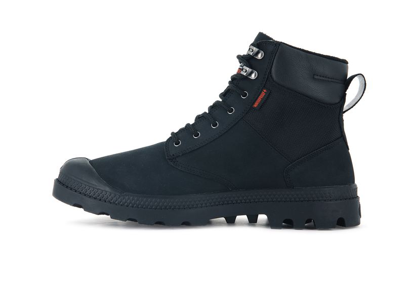 Black Palladium Pampa Shield Wp+ Lux Men's High Tops | USA  3650487-RH