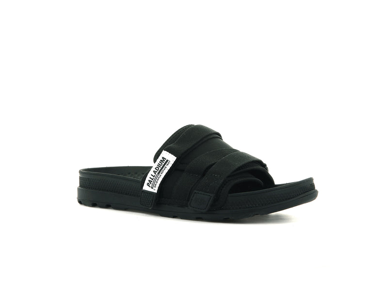 Black Palladium Solea Kids' Slides | USA  2830751-LQ