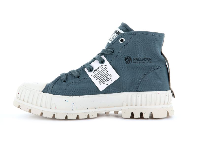 Blue Palladium Pallashock Mid Organic Kids' High Tops | USA  9014526-MY