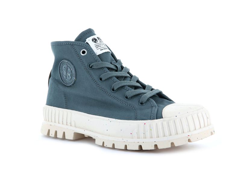 Blue Palladium Pallashock Mid Organic Men's High Tops | USA  8174923-EZ