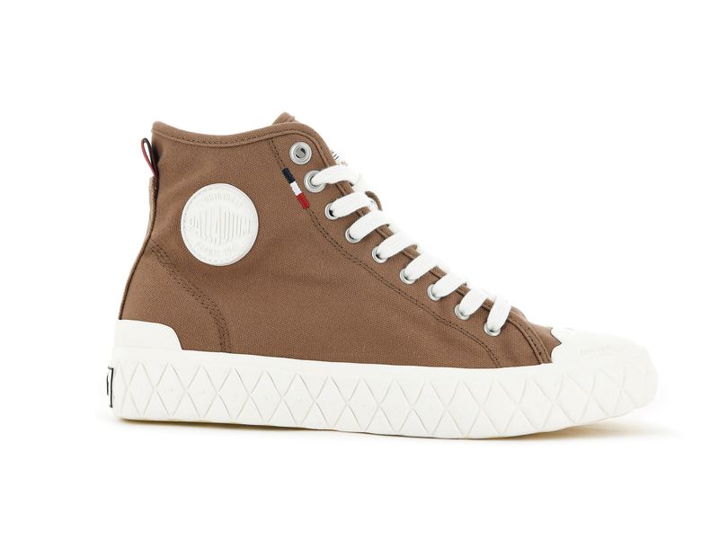 Brown Palladium Palla Ace Canvas Mid Men\'s High Tops | USA  5879610-FT