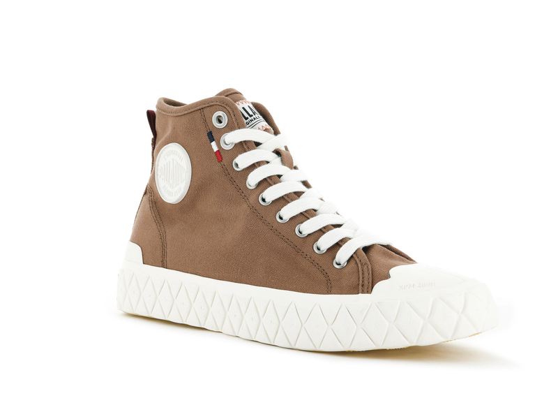 Brown Palladium Palla Ace Canvas Mid Women's High Tops | USA  5037146-NU