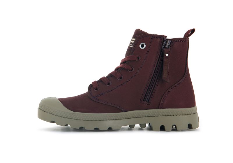 Chocolate Palladium Pampa Hi Zip Sl Women's Boots | USA  4251830-EO