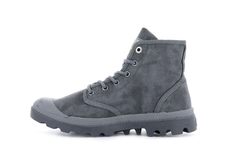 Dark Grey Palladium Pampa Hi Wax Kids' Boots | USA  2059647-GP