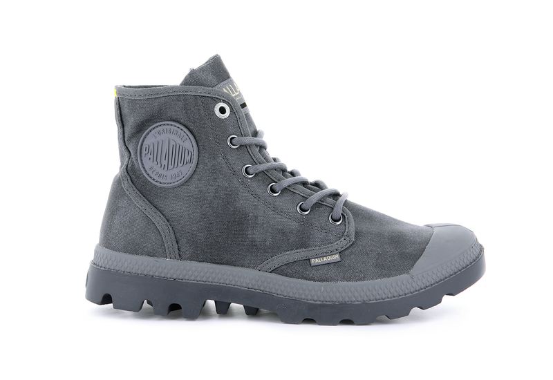 Dark Grey Palladium Pampa Hi Wax Men\'s Boots | USA  1679420-DJ