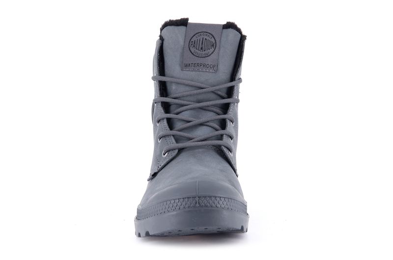 Dark Grey Palladium Pampa Sport Cuff Wps Kids' Boots | USA  0463278-ID