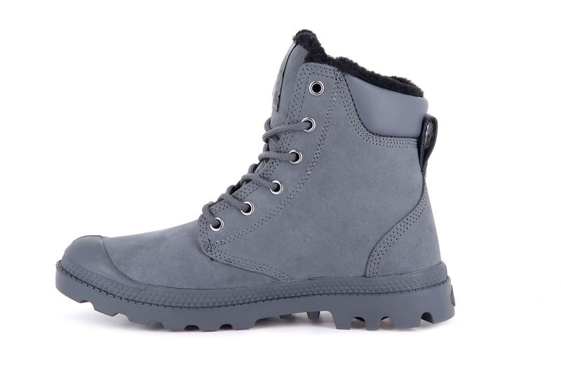 Dark Grey Palladium Pampa Sport Cuff Wps Kids' Boots | USA  0463278-ID