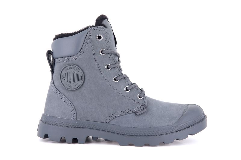 Dark Grey Palladium Pampa Sport Cuff Wps Kids\' Boots | USA  0463278-ID