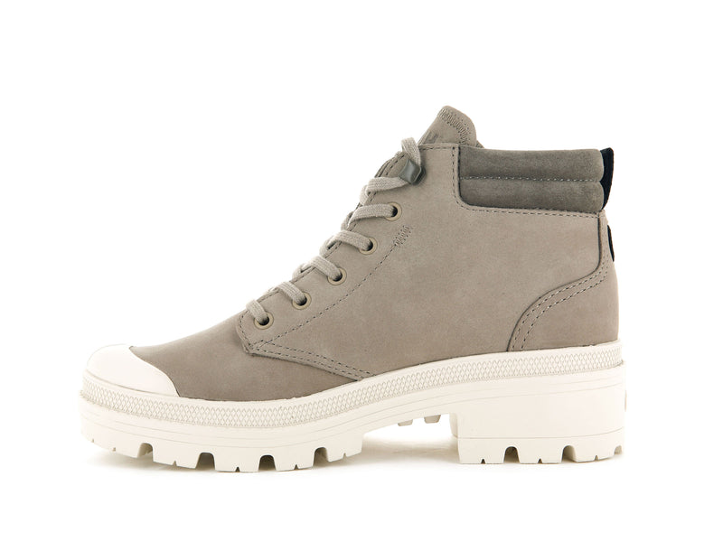 Grey Palladium Pallabase Lo Cuff Women's High Tops | USA  5347198-BR