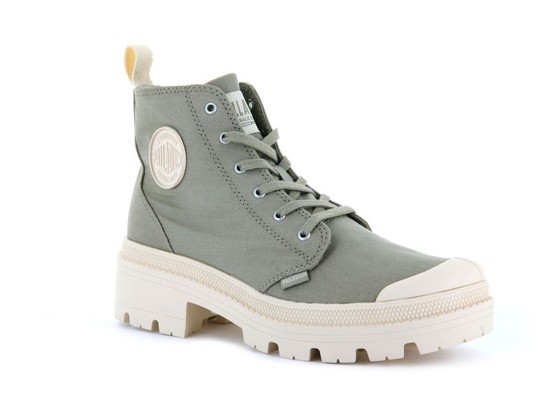 Grey Palladium Pallabase Twill Women's Boots | USA  8704316-JH