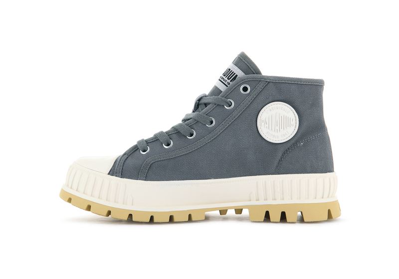 Grey Palladium Pallashock Mid Og Kids' High Tops | USA  9320865-NE