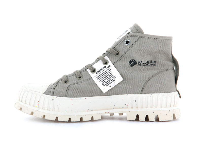 Grey Palladium Pallashock Mid Organic Kids' High Tops | USA  8420391-JL