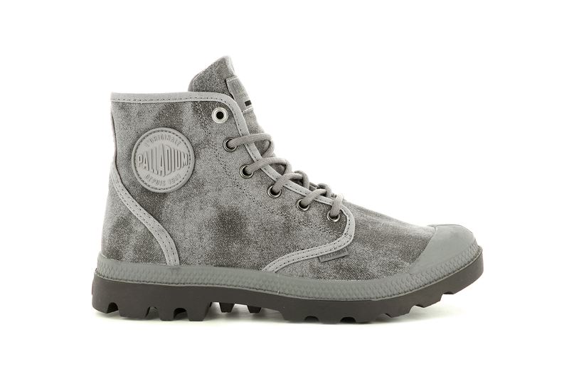 Grey Palladium Pampa Hi Wax Kids\' Boots | USA  1063945-LE