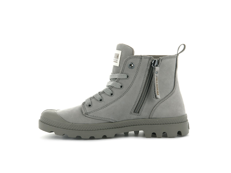 Grey Palladium Pampa Hi Zip Nubuck Women's Boots | USA  1904253-GT