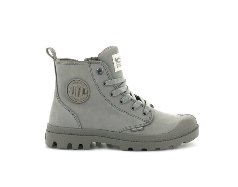 Grey Palladium Pampa Hi Zip Nubuck Women\'s Boots | USA  1904253-GT