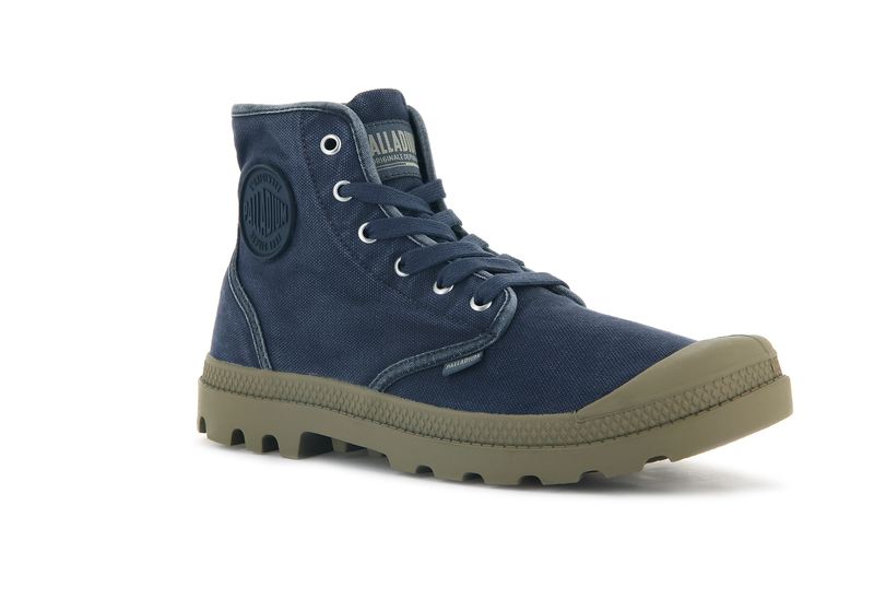 Navy Palladium Pampa Hi Men's Boots | USA  8154290-WK