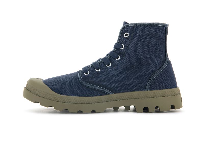 Navy Palladium Pampa Hi Men's Boots | USA  8154290-WK