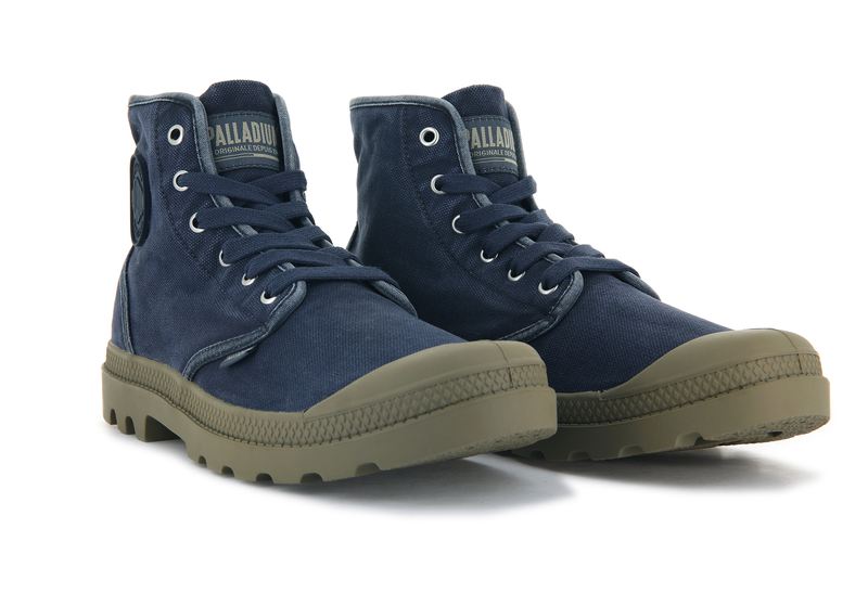 Navy Palladium Pampa Hi Men's Boots | USA  8154290-WK