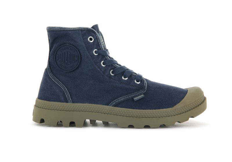 Navy Palladium Pampa Hi Men\'s Boots | USA  8154290-WK