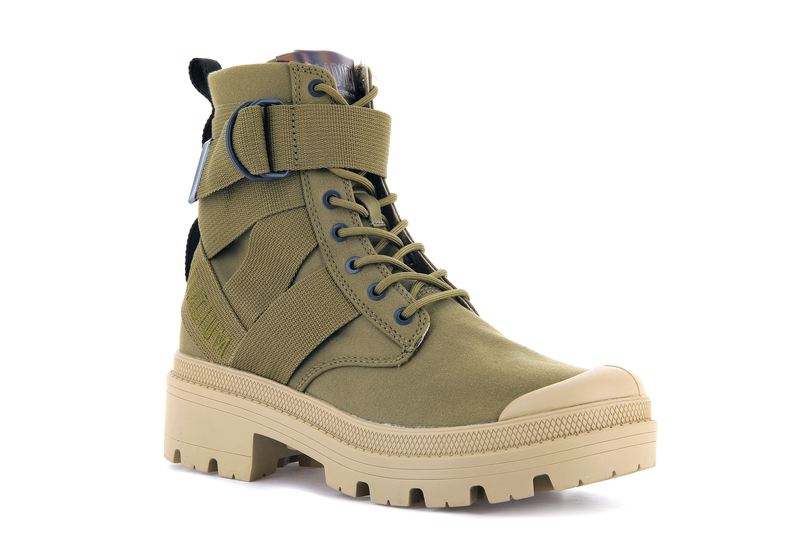 Olive Palladium Pallabase Tact S Tx Women's High Tops | USA  1052693-PL