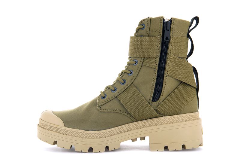 Olive Palladium Pallabase Tact S Tx Women's High Tops | USA  1052693-PL