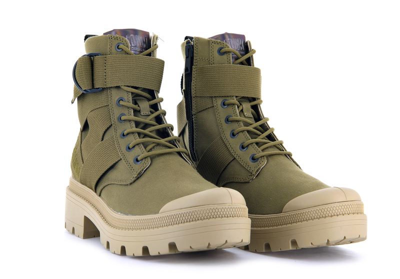 Olive Palladium Pallabase Tact S Tx Women's High Tops | USA  1052693-PL