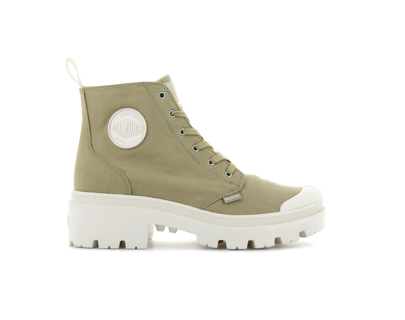 Olive Palladium Pallabase Twill Women\'s High Tops | USA  6430725-UV