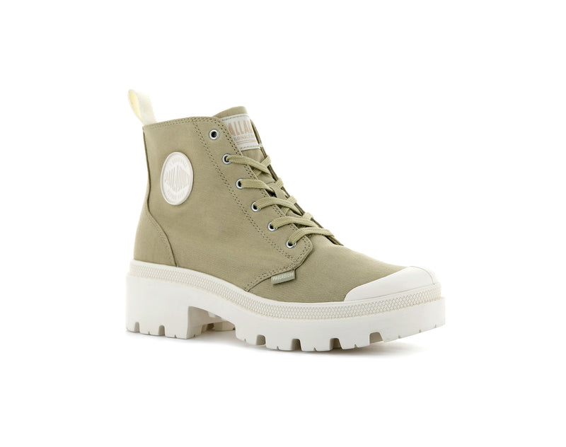 Olive Palladium Pallabase Twill Women's Boots | USA  8603914-NK