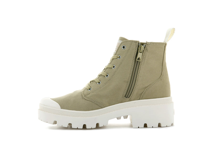 Olive Palladium Pallabase Twill Women's Boots | USA  8603914-NK